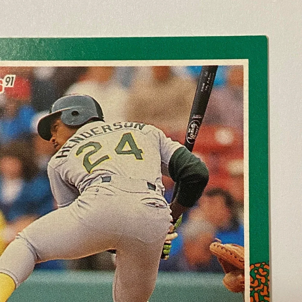 Vintage Donruss MLB '91 Rickey Henderson Baseball Error ( INC no . ) Card #648